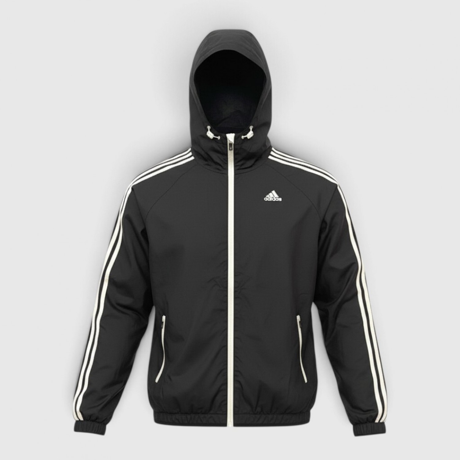 Adidas Αντιανεμικό Τζάκετ Μαύρο με Λευκές Ρίγες /pre owned